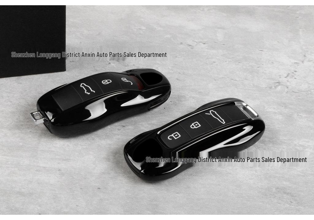 Compatible Key Shell Cover for Porsche Cayenne, Panamera, Macan, 718 Cayman - Black Wind Edition