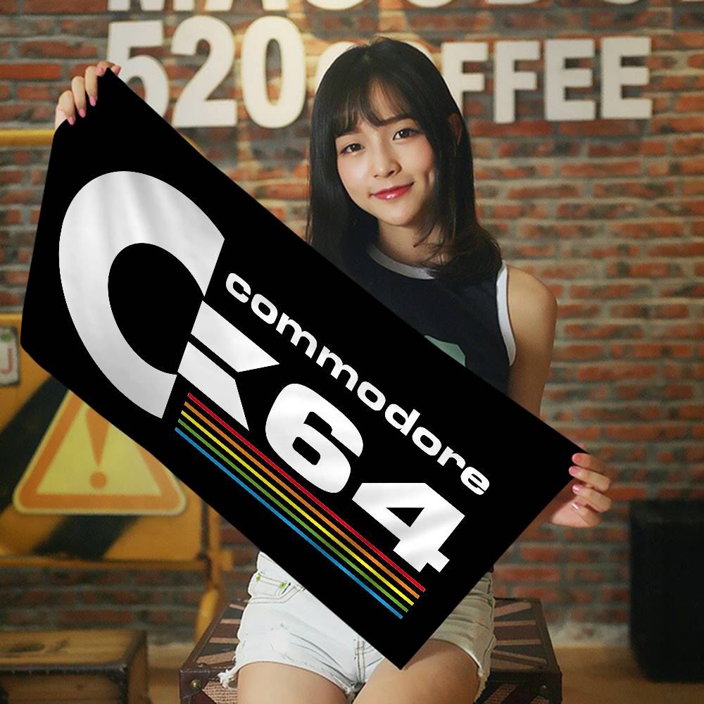 C-Commodore 64 Logo Beach Towel Colorful Bath Towels For Girl Microfiber Quick Dry Custom Sand Free Beach Yoga Spa Gym Pool