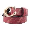 SCULPTEDC Pin Buckle Leather Belt Women's Brown Red Width 2.5cm C7121-IMBRD