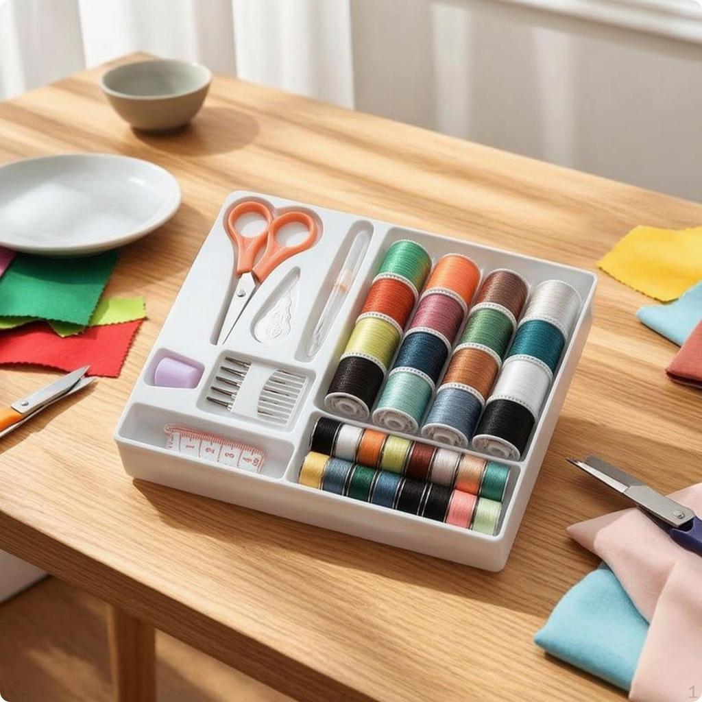 Sewing Kit with Organizer Tray Organized Hand Portable for Travelers