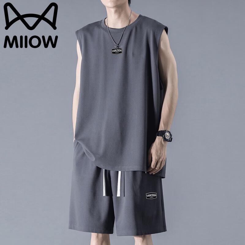 MiiOW Men s Summer Sleeveless T-Shirt & Shorts Set 2XL