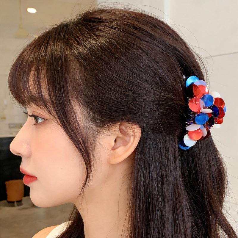 Hair Barrette Unique Patriotic Tinsel for Women Men Photo Props Western Hairpin Headwear Hair Ornaments