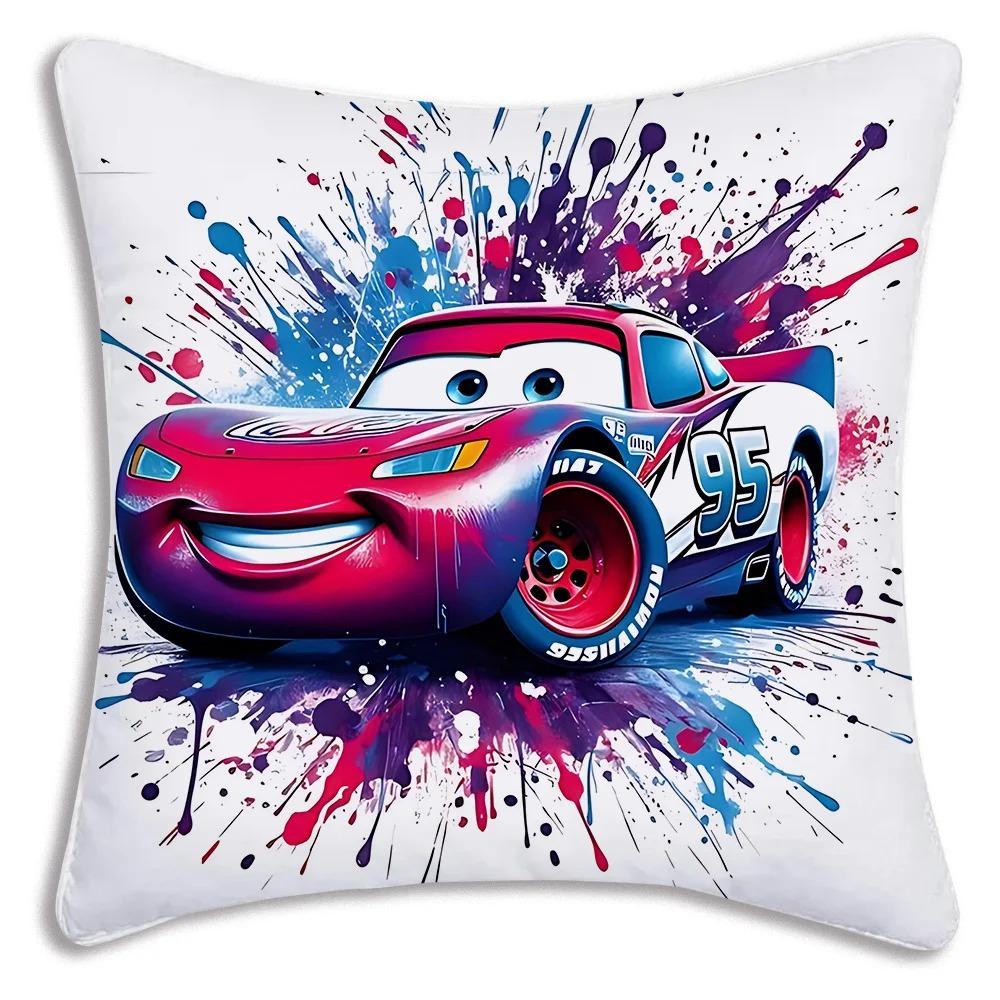 

Подушки з тематикою «Тачки» з Блискавкою Макквіном та друзями для веселої подорожі! Чохол на подушку для дивана, односторонній друк, домашній декор 24x24Inch
