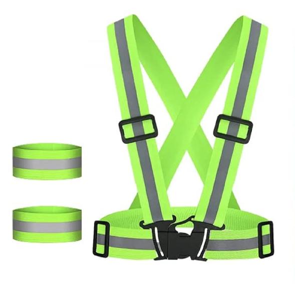 Correas Reflectantes de Alta Visibilidad Seguridad en el Trabajo Nocturno Correr Ciclismo Seguridad Chaleco Reflectante Ajustable Alta Visibilidad Reflectante