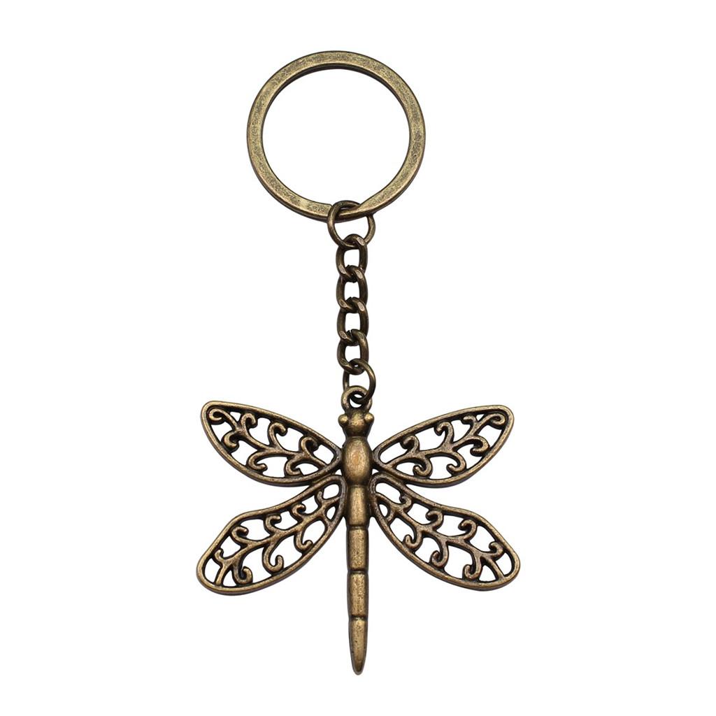 Breloc cu Charm Libelulă și Albină Pandantive Fluture Inel pentru Chei Inel de 28mm