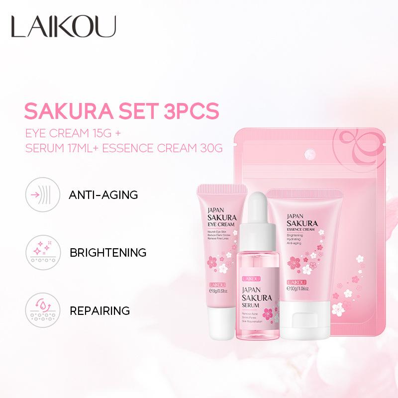 LAIKOU Japan Sakura Skin Care Set 3 Pieces