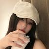 Retro forward hat female autumn and winter shows a small face, wearing a duck tongue beret literary style hat y2k