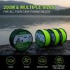 4 Strands PE Braided Fishing Line 200M Smooth 15LB-50LB Abrasion Resistant Tackle for Saltwater Freshwater Fishing