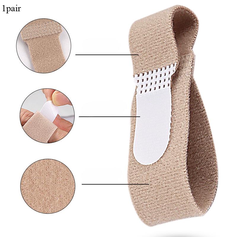 1PairToe Finger Straightener Hammer Tape Corrector Bandage Toe Separator Splint Wraps Foot Care Supplies