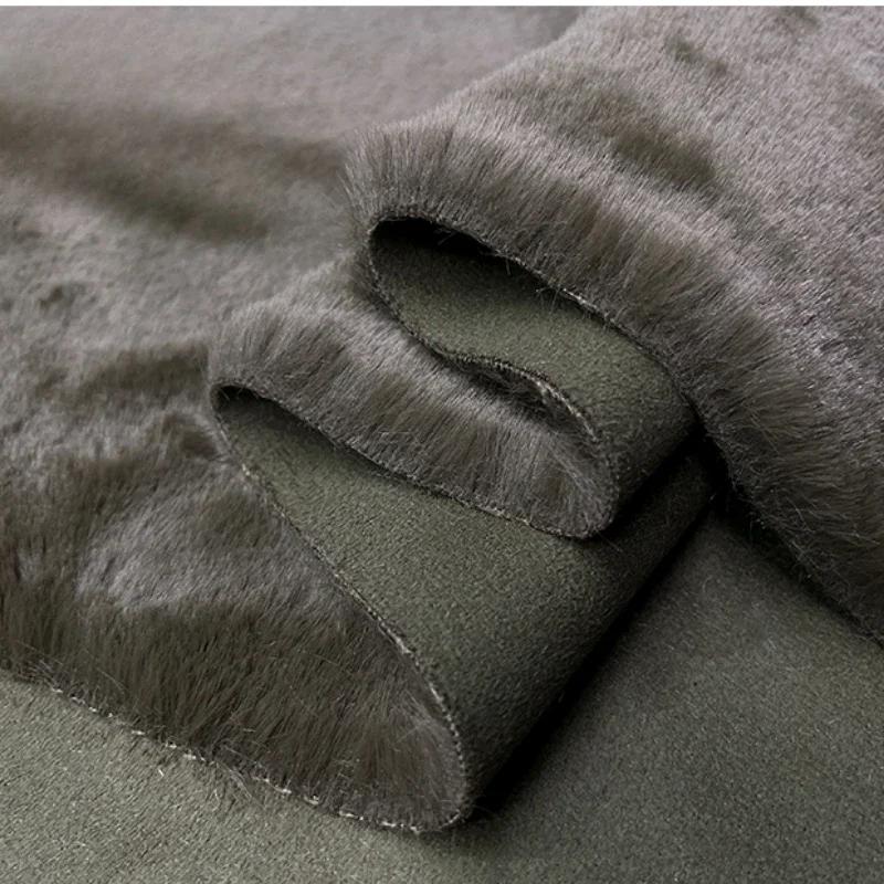 Tessuto Composito Suede e Lana d'Agnello Spesso 50x150cm Caldo per l'Inverno Cappotto Abbigliamento da Motociclista Giacca a Vento Tessuto alla Moda per Cucito