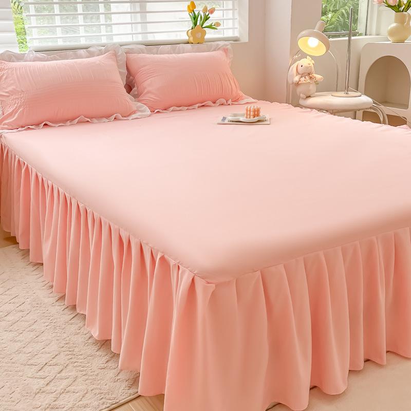 Modern Style Elastic Perfect Bedspread with Lace, Non-Slip, Dust-Proof, Breathable And Beautiful Bed Skirt