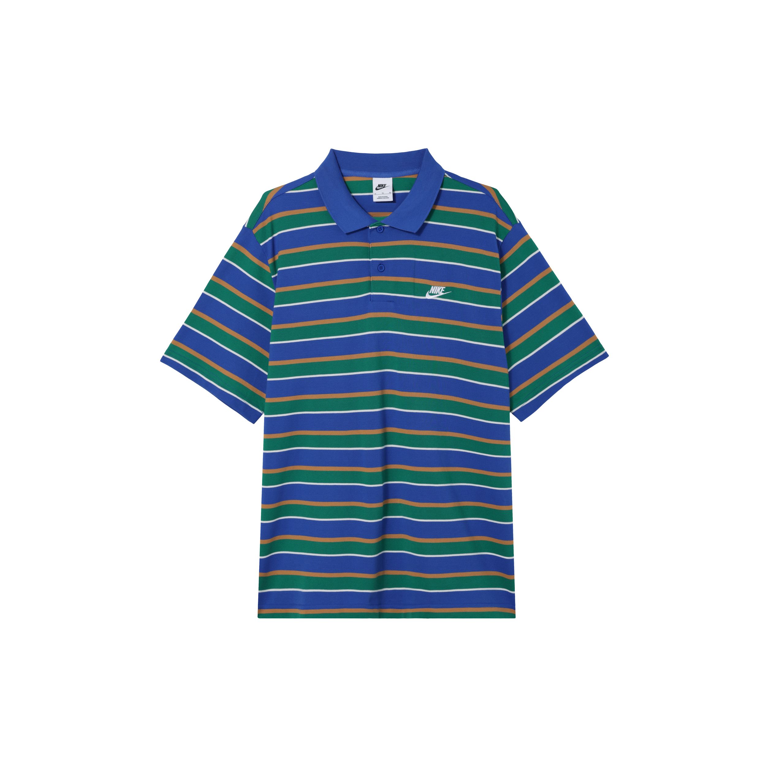 Nike Club Retro Stripe Comfortable Casual Short Sleeve Polo Shirt Men tops Game-Royal FN3897480 S