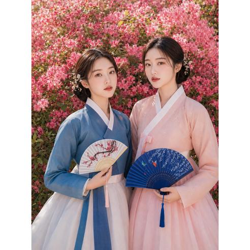 Korean Traditional Bamboo Folding Hand Fan Set