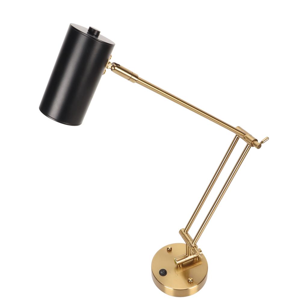 Wall Sconce Swing Arm Plug In Modern 3000K Warm Lighting Button Control with E27 Bulb LED Wall