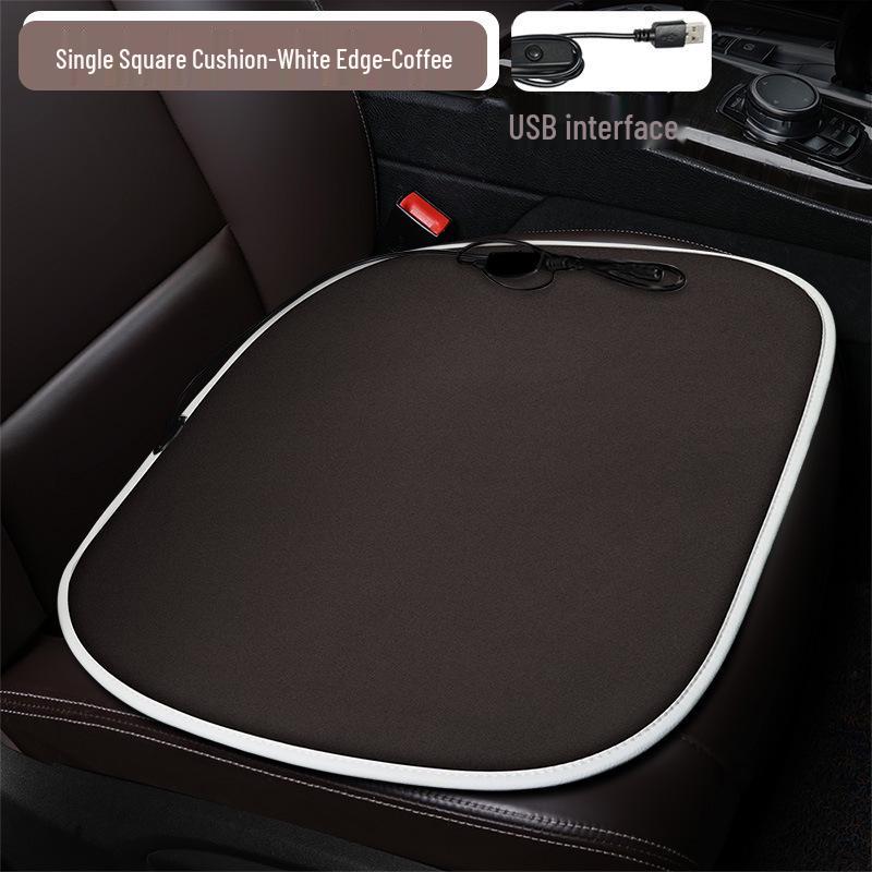 Cross-Grid Heated Car Seat Cushion - Winter Interior Accessory