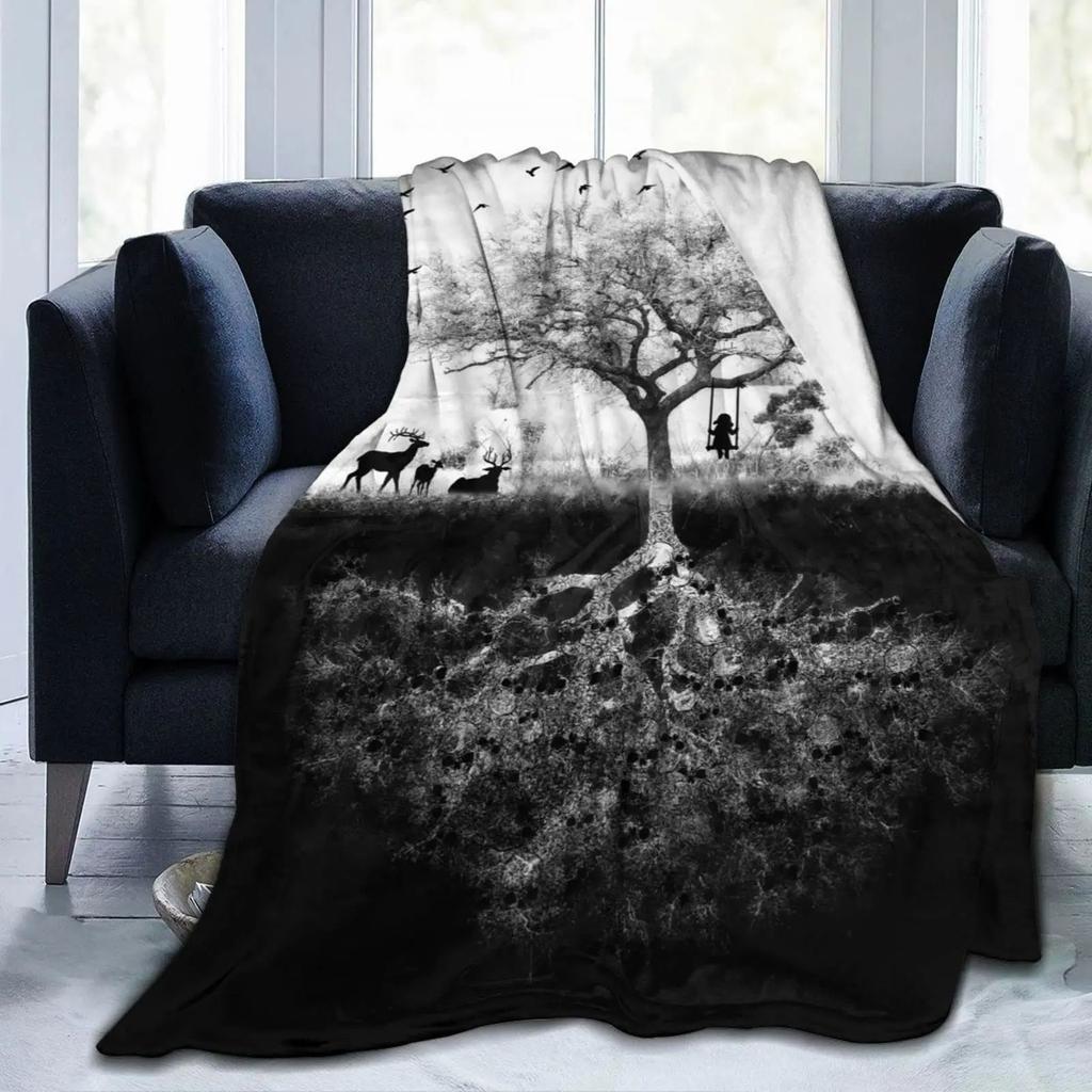 Colorful Tree Of Life Blanket Flannel Blanket Sofa Office Blanket Source