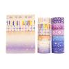 12 Rollen/Set Lila Stern Goldfolie Washi Tape Set Konstellationsserie Laser Masking Tapes für Scrapbooking DIY Schreibwarenset