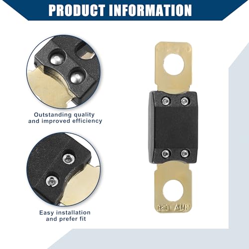 Hihaha High Current Fuse 350A / Audio CD ANM Fuse Bolt-on Fuse for Vehicles, Motorcycles, Boats / Durable Zinc Alloy / Set of 2