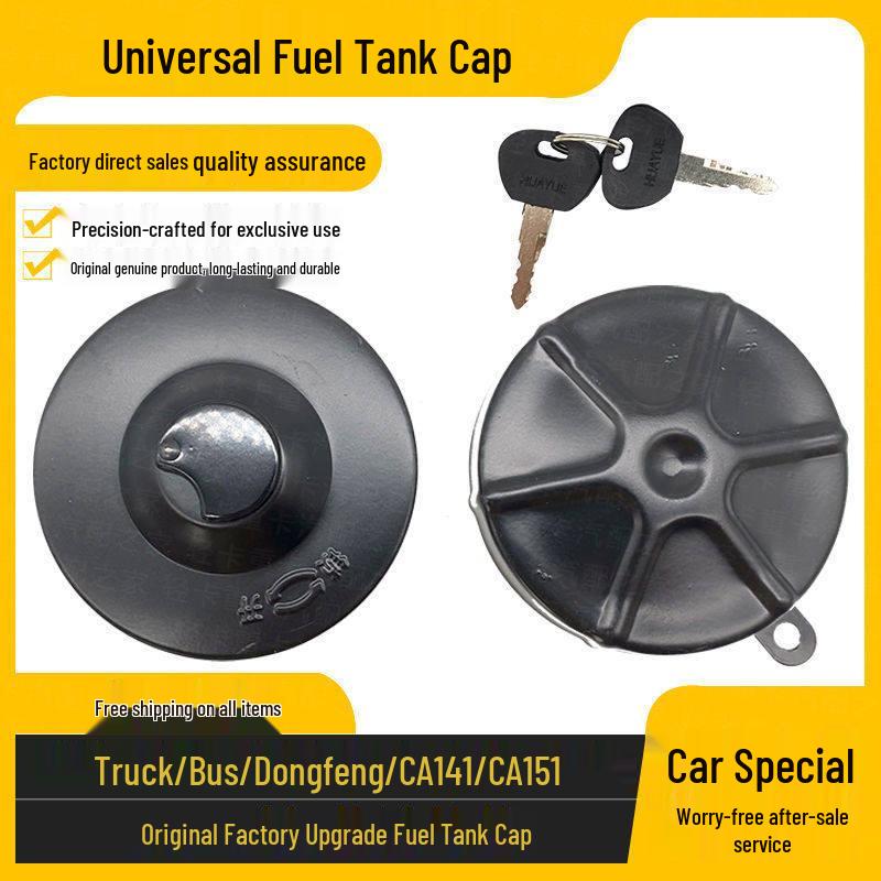 Universal Truck Fuel Tank Cap for Dongfeng EQ140, Jiefang CA141/151 - Lock/No Lock Options