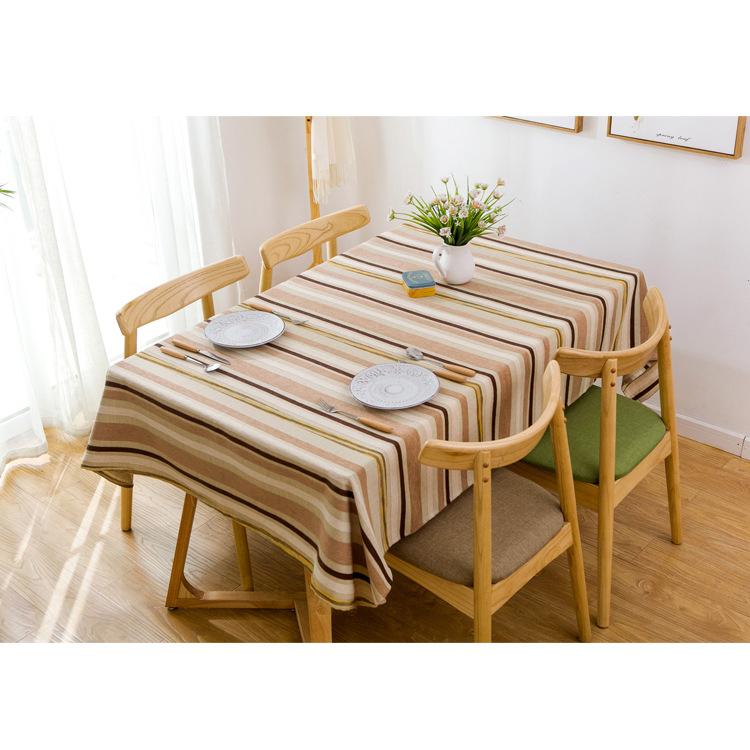 Tablecloth Simple Modern Striped Dining Table Cloth Living Room Coffee Table Fabric Hotel Tablecloth Rectangular Non-Slip Non-Slip Thickened