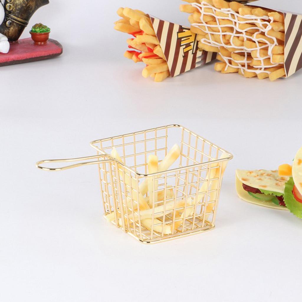 Iron Mesh Colander Strainer Sifter Fry Basket Vegetable