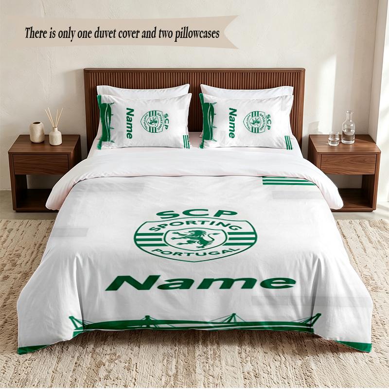 Sporting Clube de Portugal Personalized Custom Name 3‑Piece Bedding Set Soft Duvet Cover Set For Bedroom Home Decor