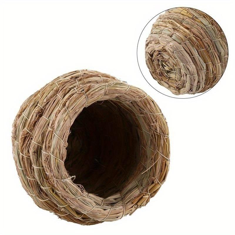 Bird Parrot Handwoven Straw Cage Animals Hamster Parrot Hatching Breeding Cave