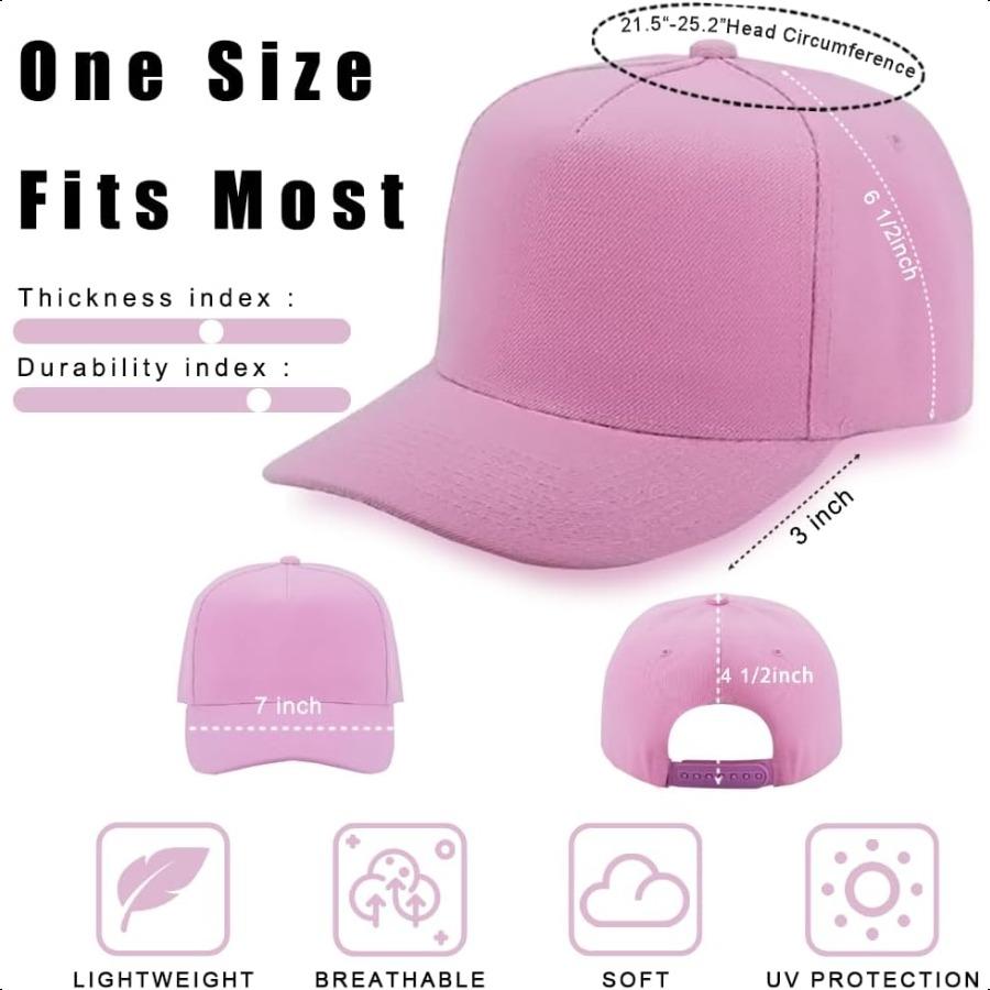 ZH 12 PC 5 Panel Baseball caps Bulk Baseball caps Customizable DIY Design Wholesale Caps OneSizeFitsAll