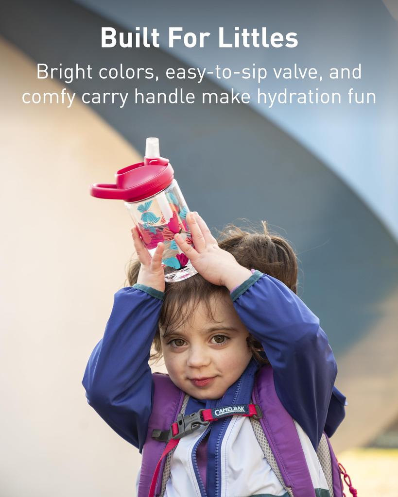CamelBak Eddy Plus Tritan 400ml Grapefruit Water Dishwasher Safe Kids' Bottle, Lightweight, Compact,