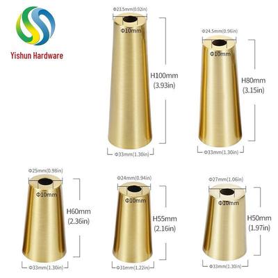 Yishun Konische Kupfer-Imitation Metallmöbelbeinabdeckungen für Holztische und Sofas