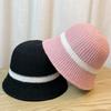 Trendy Round Top Wide Brim Fisherman Hat For Women In Black Beige Khaki Grey Purple Pink