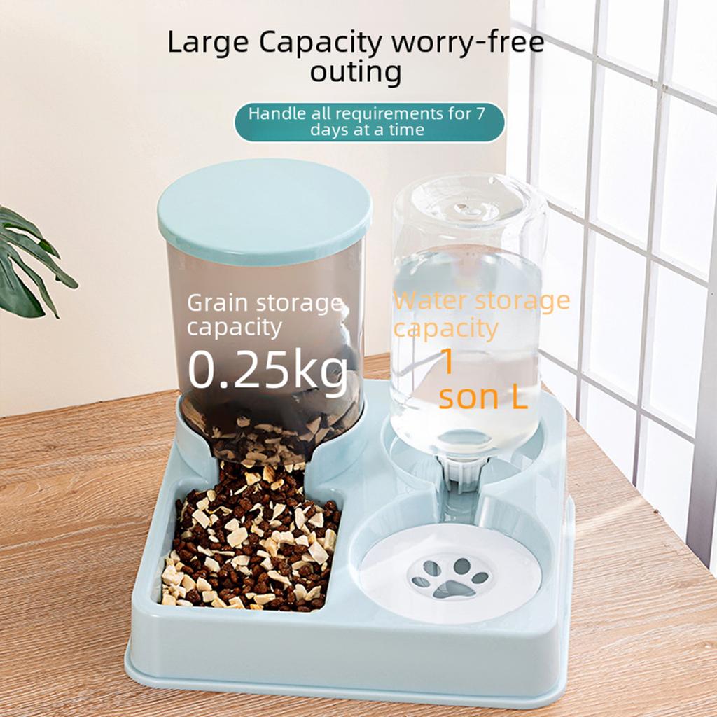 Food Feeder and Water Dispenser Integrated Pet Feeder Double Bowl Automatic Cat Dog Feeder Food Water Dispenser Pet Supplies