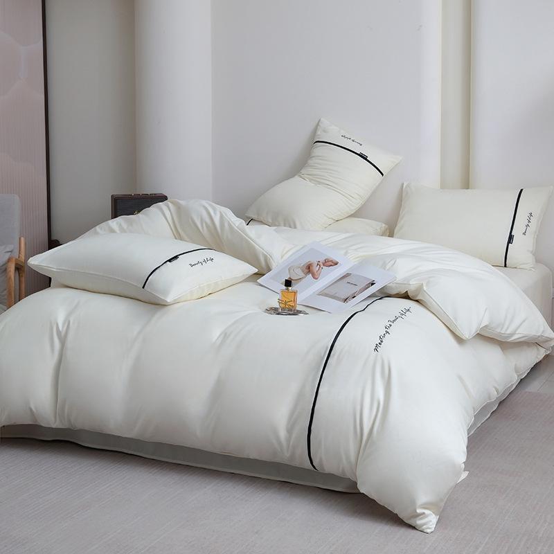 Luxury Five-Star Hotel White Linen Duvet Cover & Bedding Set