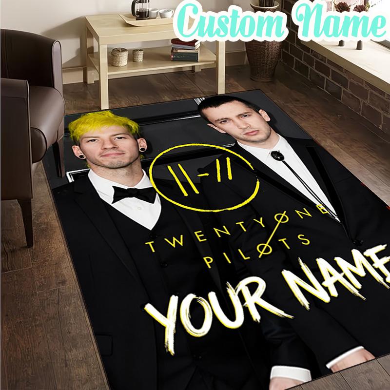 Custom Name Twenty One Pilots Music Evolution Rug, Office Rug, Chair Rug, Carpet for Living Rooms, Doormat Game Rug Home Decor Christmas Gifts