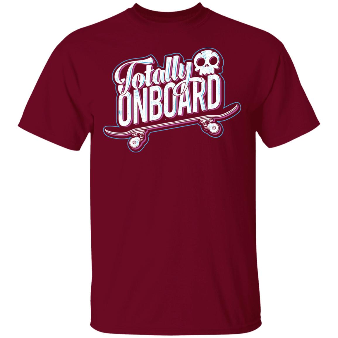 Totally Onboard Skull Skateboarder Skateboard T-Shirt S