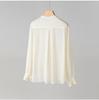 Women's Spring Silk Ribbon Shirt: Mulberry Silk French-Style Long Sleeve Top