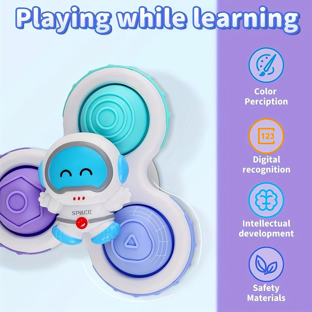 Suction Cup Spinner Infant Baby Toys for 12-18 Months, Spinning Top Sensory Toys for Toddlers 1-3 Years Old, Fidget Dimple Toy for Babies