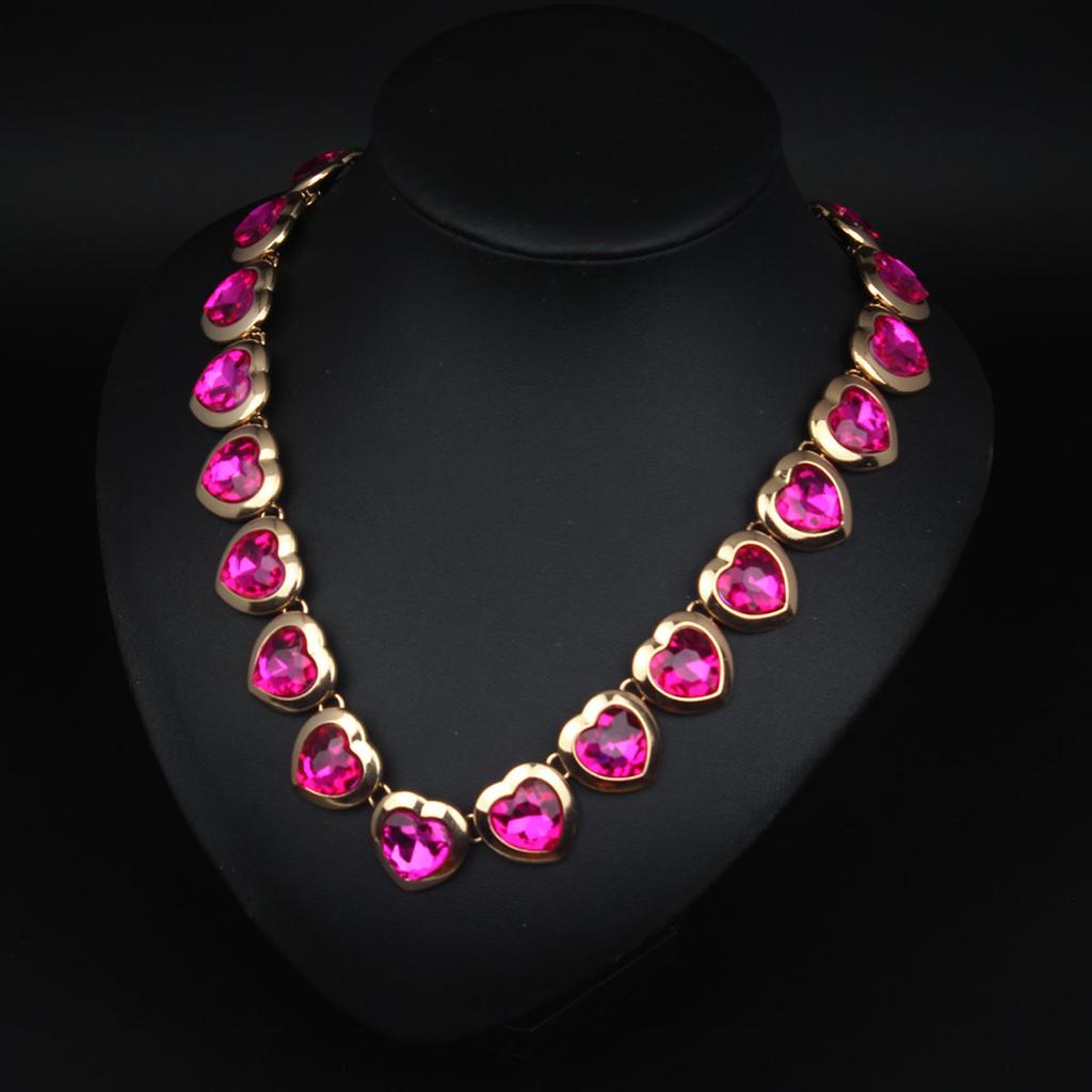 Textured Love Gem Inlaid Short Collarbone Necklace Women'S Jewelry
