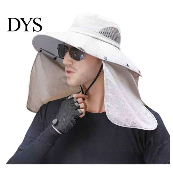 Versatile Sun Hat for Camping with Neck Flap, Breathable Wide Brim Fishing Hat, Summer Comfortable Cotton UV Protection Men Women Hiking Mountain