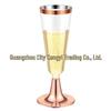 Одноразовий келих для вина Rose Gold - 150 мл, висока ніжка, міцний пластик, келих для шампанського/мусу/морозива