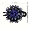 Blumen-Haarspange mit Kristall-Strass - ausgefallene Haarspange für Pferdeschwanz, elegante Haarspange für Frauen