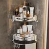 Black Bathroom Shelf Bath Shower Shelf Aluminum Siver Bathroom Corner Shelf Wall Mounted Aluminum Kitchen Storage Holder