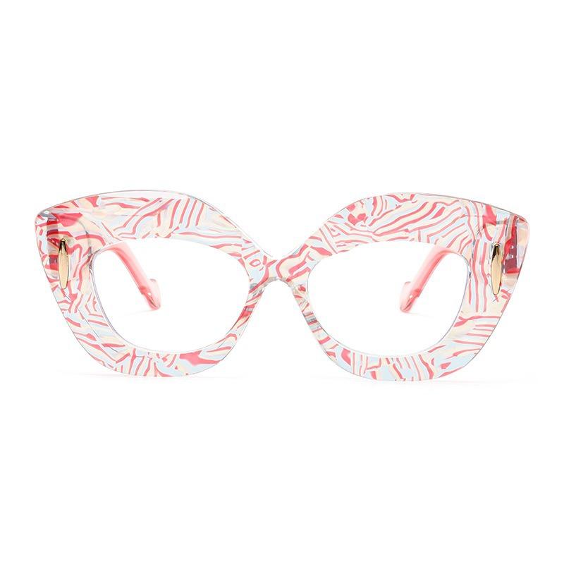 New Vintage Cat Eye Reading Glasses for Women Fashion Large Frame Anti Bluelight Presbyopia Eyeglasses with Plus Diopter+2.0