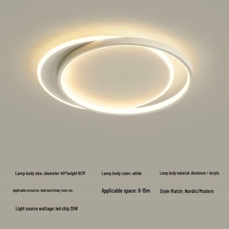 Modern Minimalist Ceiling Light for Bedroom and Living Room - Artful Eye Protection, Full Spectrum Lighting
