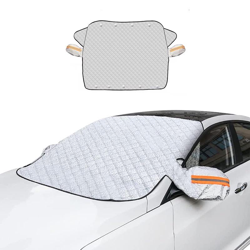 

All-Weather Car Windshield Cover: Snow, Sun, Rain & Heat Protection 5 Magnets with Reflective Strips