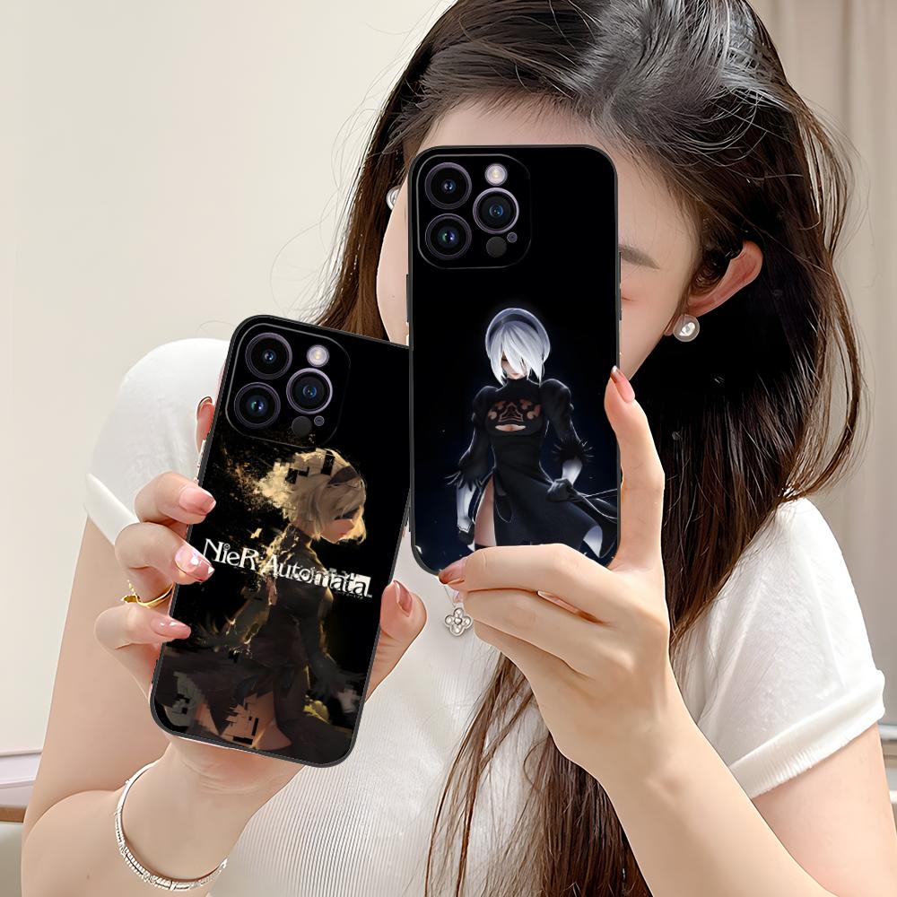 Nier 2B Automata Phone Case for iPhone 16 15 14 13 12 11 X XR XS 8 7 Pro Max Plus Mini Colour Printing Cover Cellphones Luxury