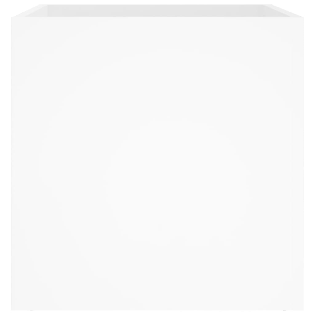 Vidaxl Planter, White With Gloss, 40X40X40 Cm, Wood-Based Material