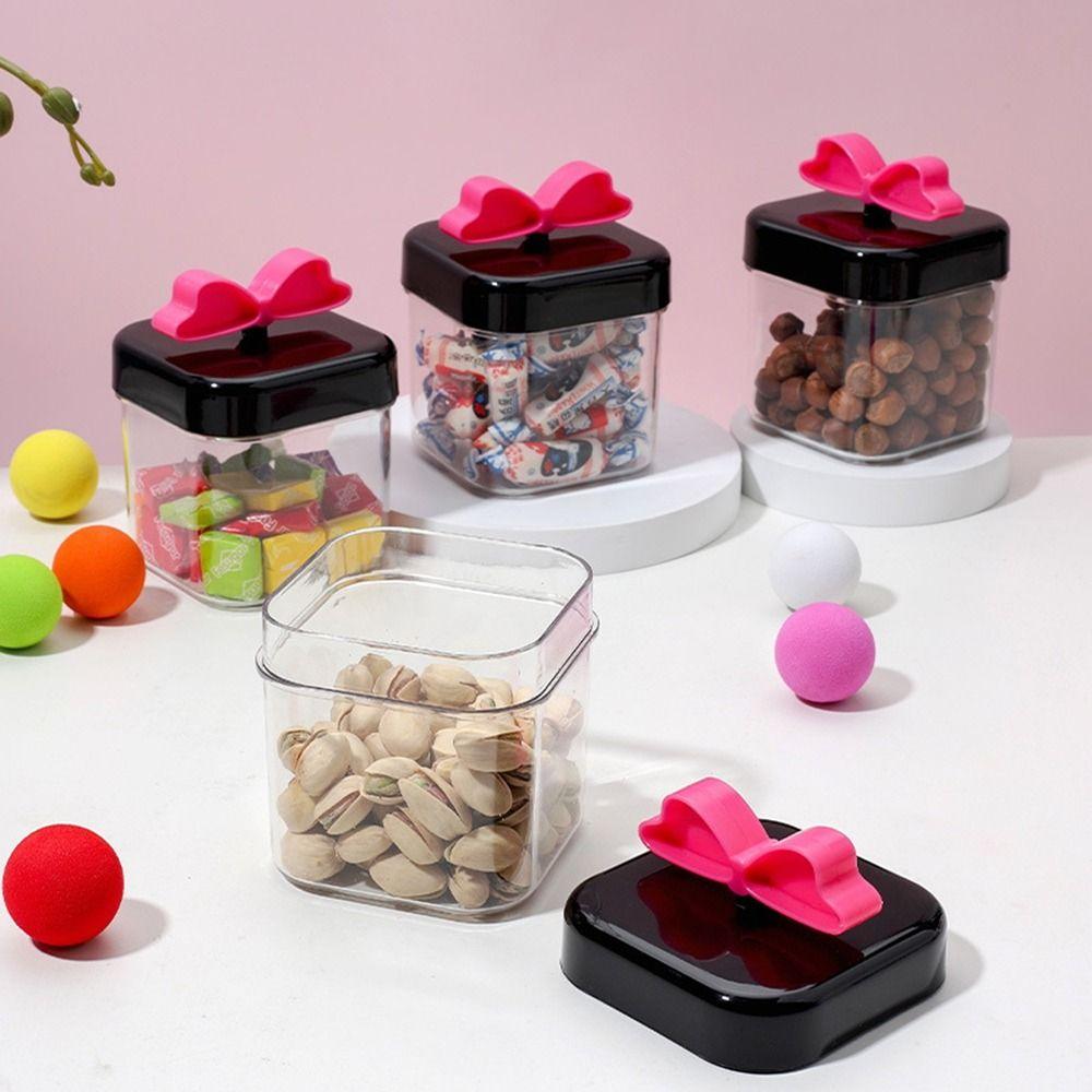 

Plastic Bow Tie Spice Box Dustproof Seasoning Jar Condiment Storage Container for Home Beige-1 Grid