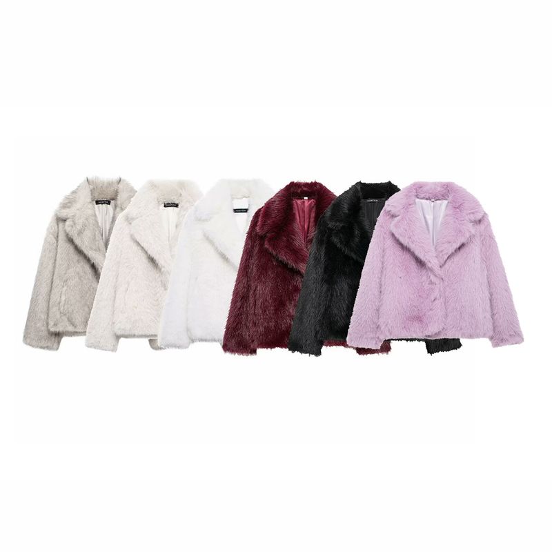 Kaslead New Arrival Women's Clothing Fashion Style Stylish Simple and Versatile Artificial Fur Effect Outwear 4360246