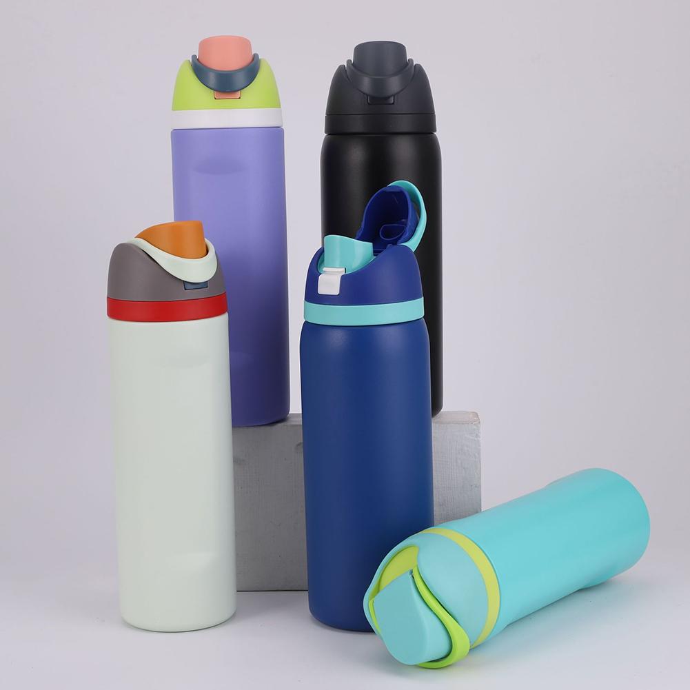New Thermos Cup 24oz 32oz Insulated Cup Stainless Steel Space Kettle Water Bottle with Straw Vacuum Flasks for Car Outdoor Sport
